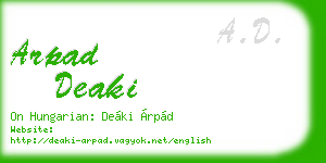 arpad deaki business card